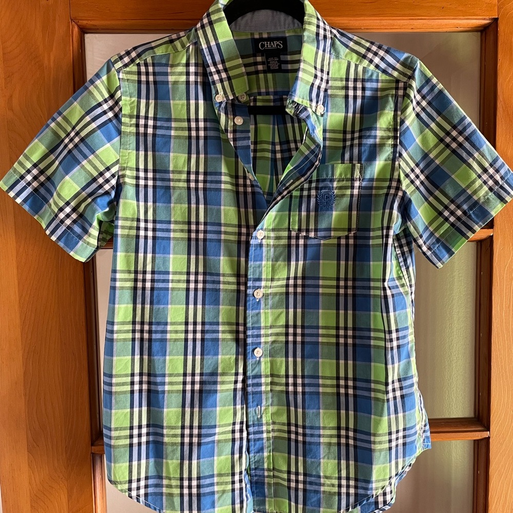 CHAPS Boys Large Short Sleeve Button Up Shirt
